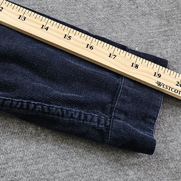 Ralph Lauren Shirt Youth Women L Navy LS Pearl Snap Button Corduroy Boho Western - Picture 5 of 14